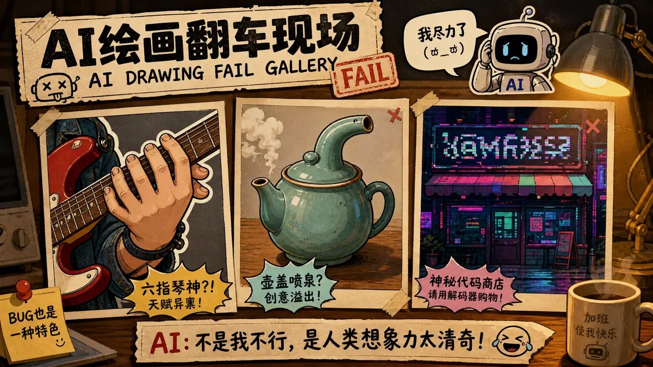 ai绘画哎呀绘画名场面：翻车图合集与五种救图办法