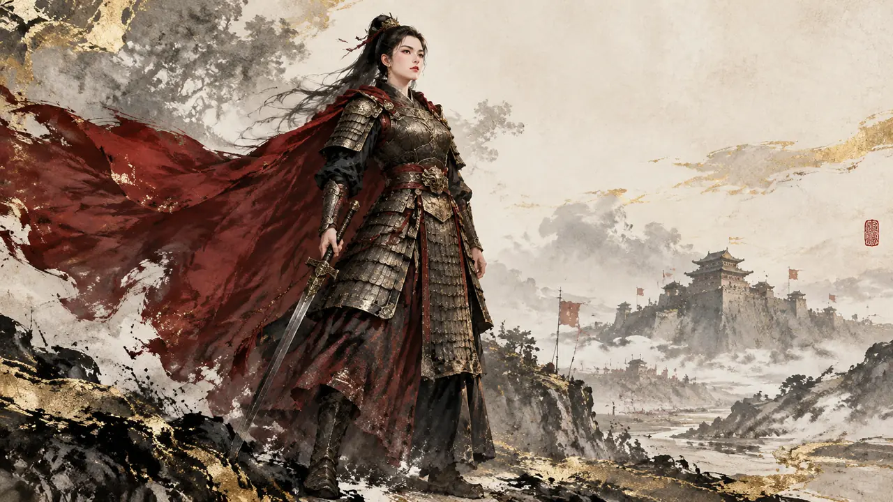女将军AI绘画关键词怎么写？甲胄、披风与气场词的取舍