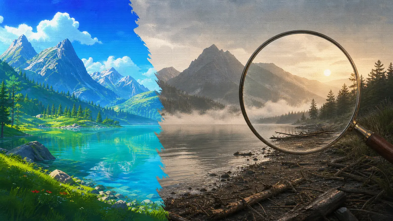 AI绘画风景图片总像假的？真实感的六个来源
