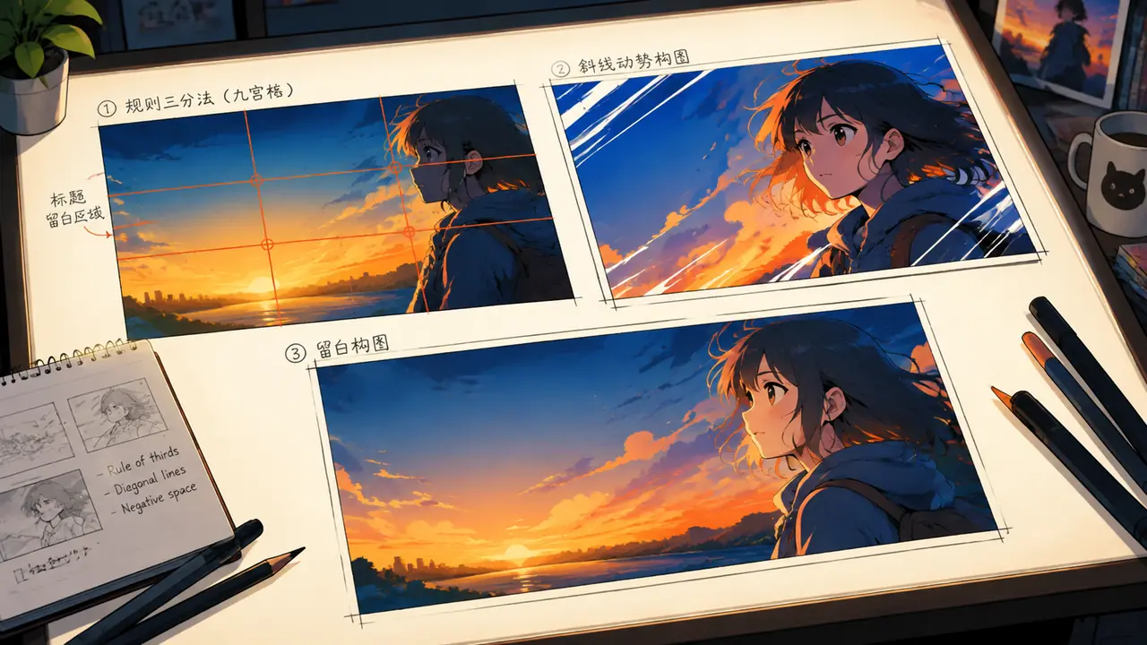 ai动漫视频ai绘画做二创封面：构图公式与版权分寸提醒