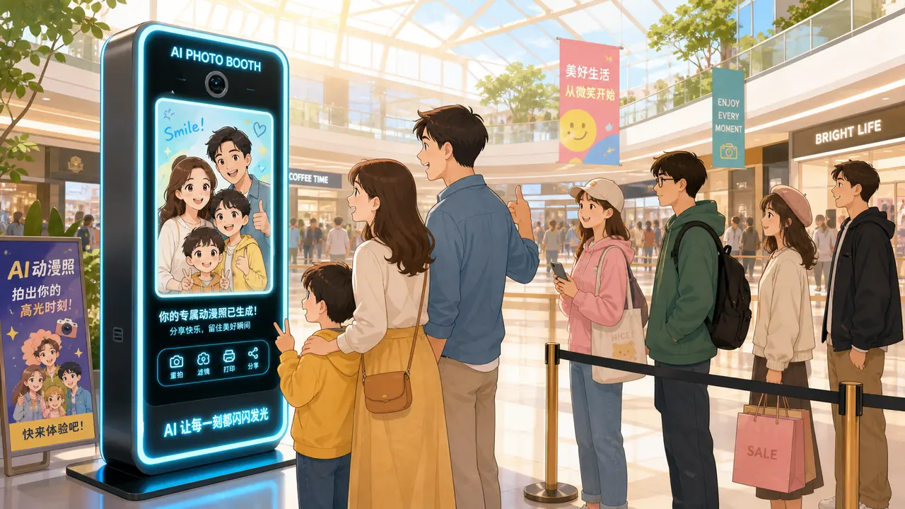 ai绘画机ai拍照实测：商场里排队二十分钟拍出了什么