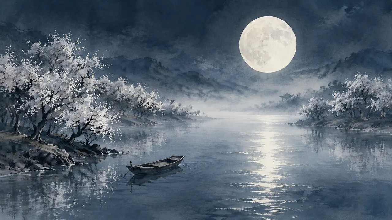 AI绘画春江花月夜怎么出意境？我改了十一版提示词的答案