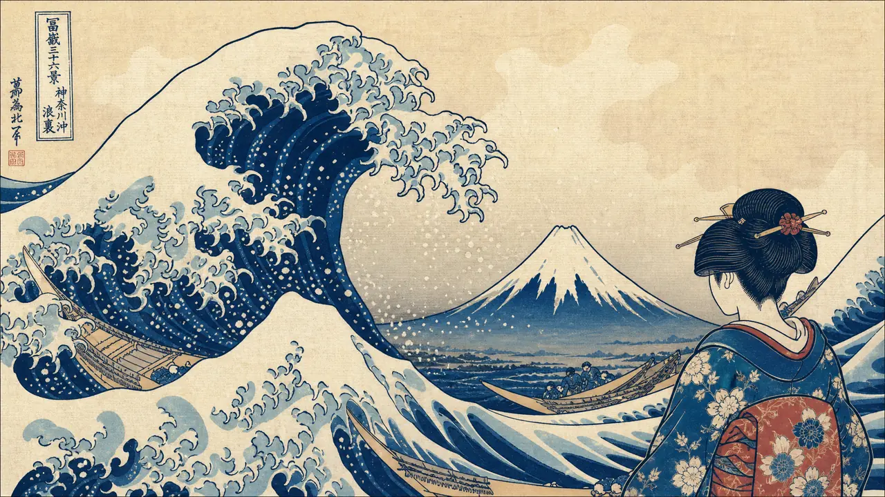 日式绘画ai出图实测：浮世绘线条、和纸质感，和风怎么调才对味