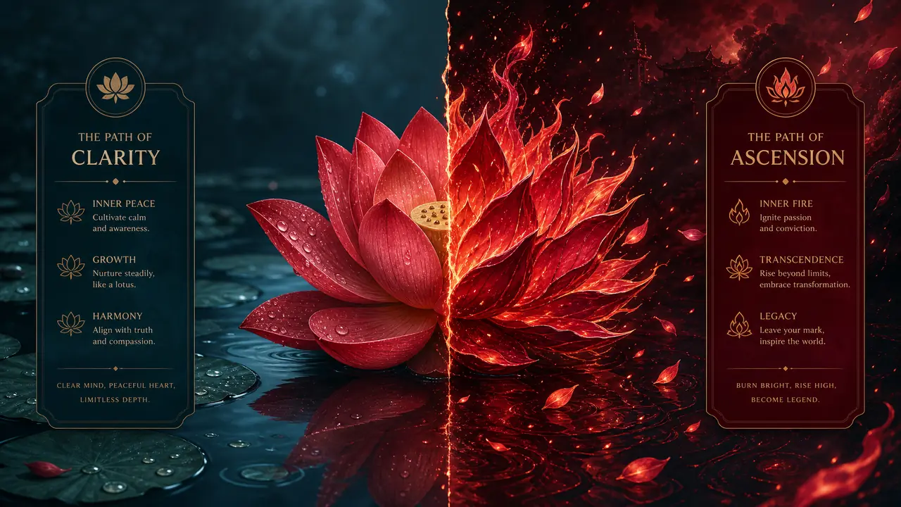 红莲ai绘画实测：荷花品种与业火幻境，两条路线分开画