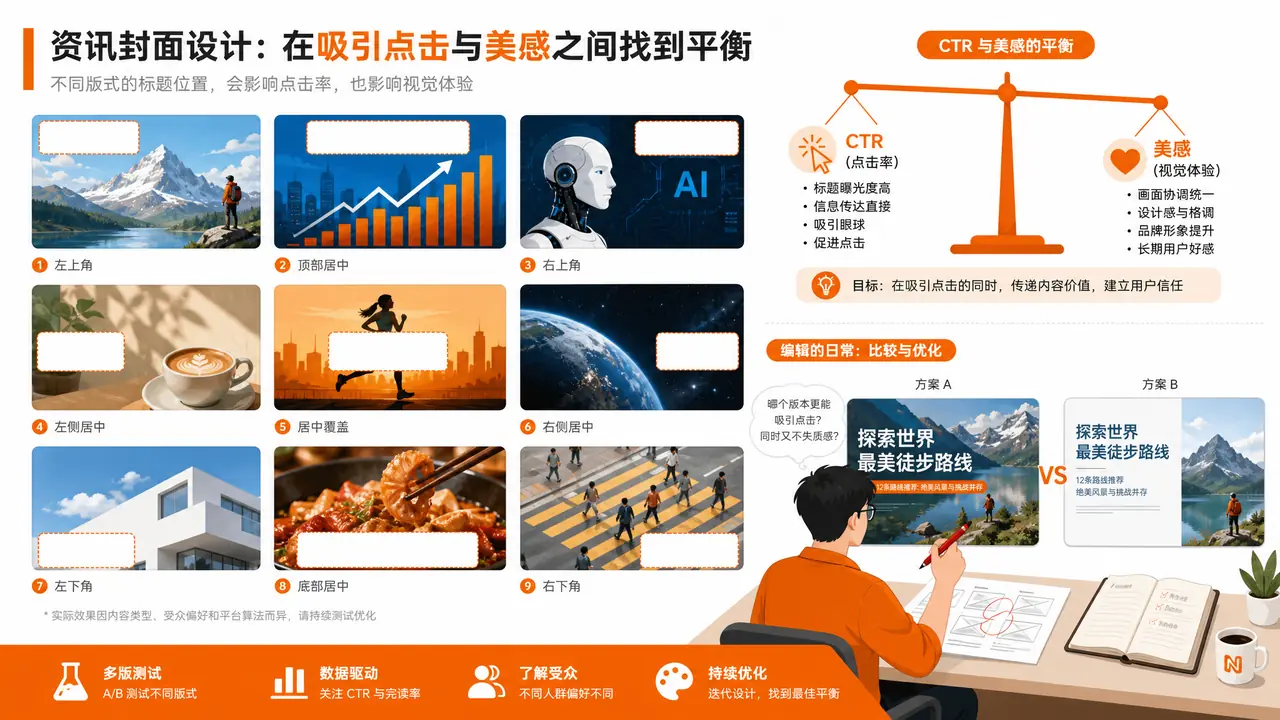 AI头条绘画实测：资讯封面图的留字区和点击率这样平衡