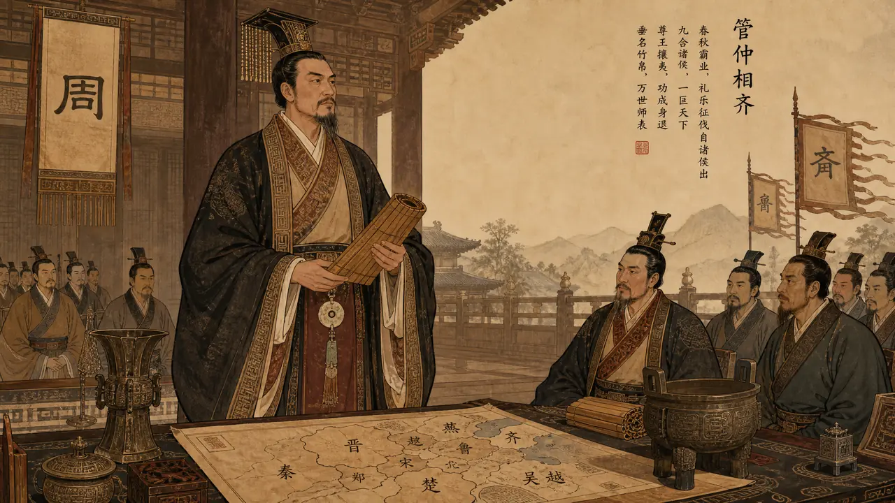 管仲ai绘画实测：春秋名相的服饰、器物与尊王攘夷气质怎么出图