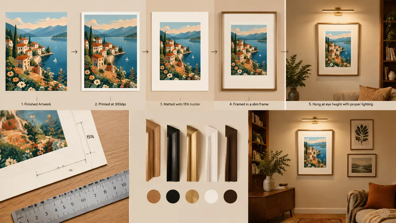 AI相框绘画上墙实测：画框样式、卡纸留白和打印输出，一次走完