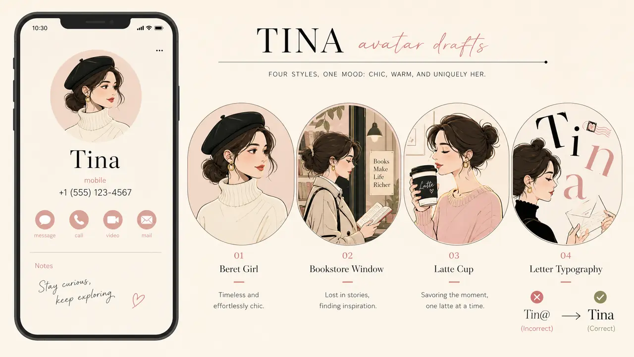 AI tina绘画：一个英文名搜索词背后，给朋友Tina画英文风头像的实测
