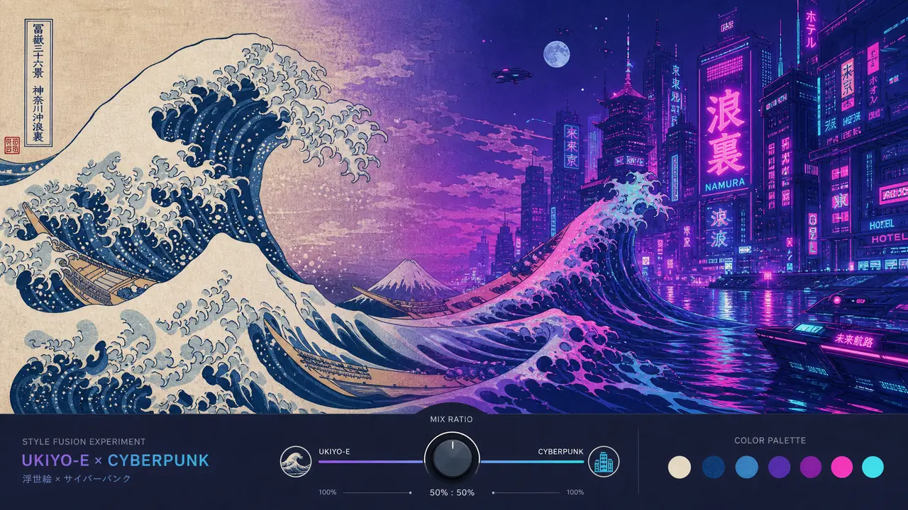 ai融绘画实测：两种画风怎么融才不脏，融合比例逐组试给你看