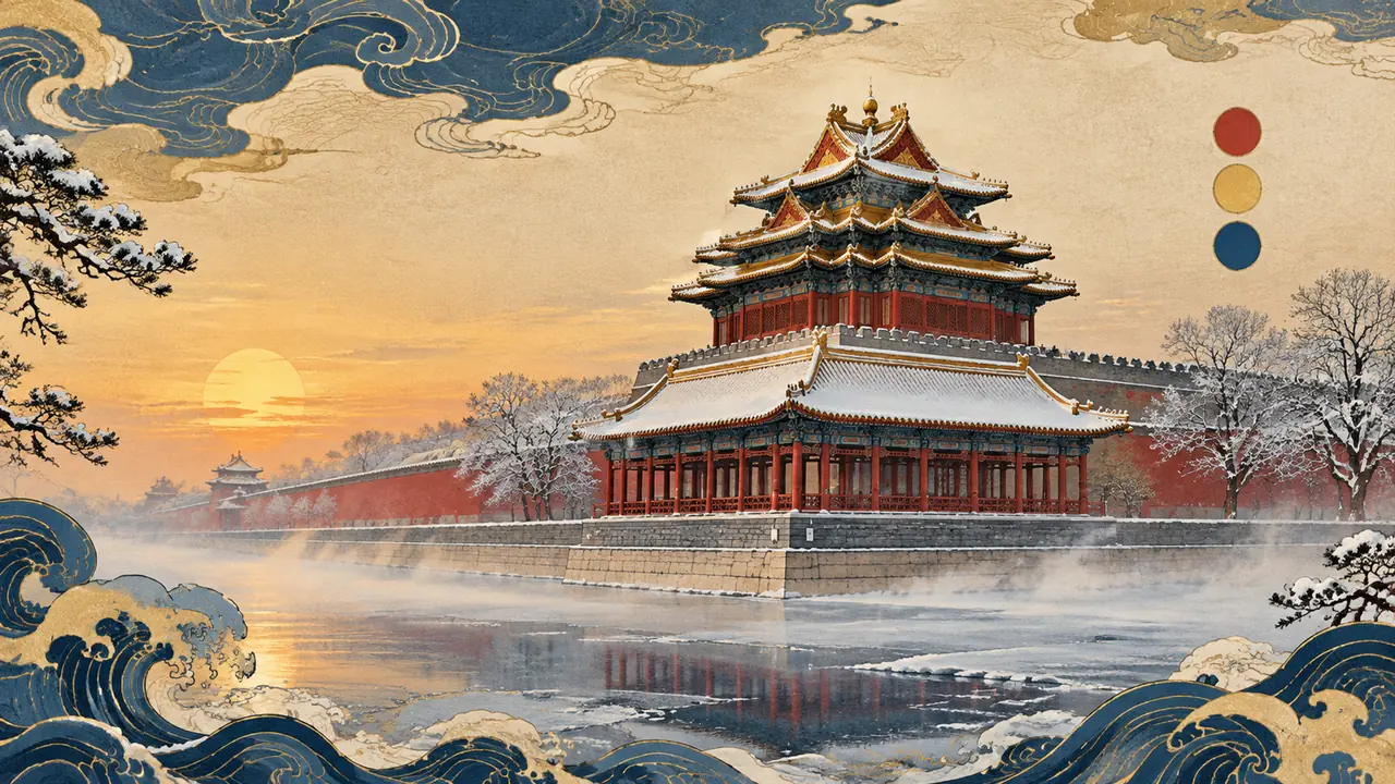 故宫ai绘画想不跑味，红墙金瓦和飞檐得这么调