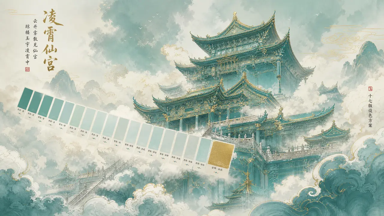 天庭ai绘画的仙气从哪来？凌霄殿配色我调了十七版