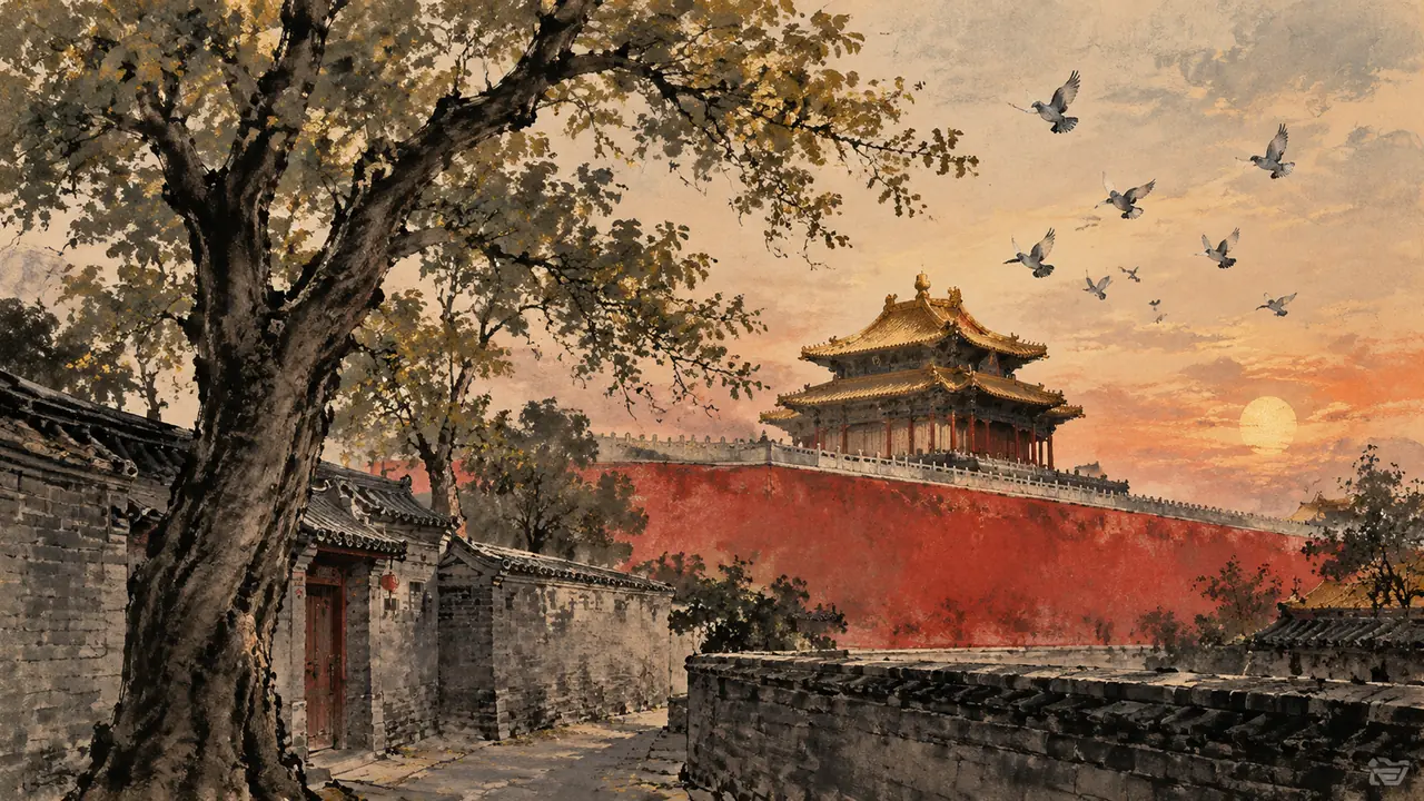ai绘画京城红墙，色相偏三点就不像了