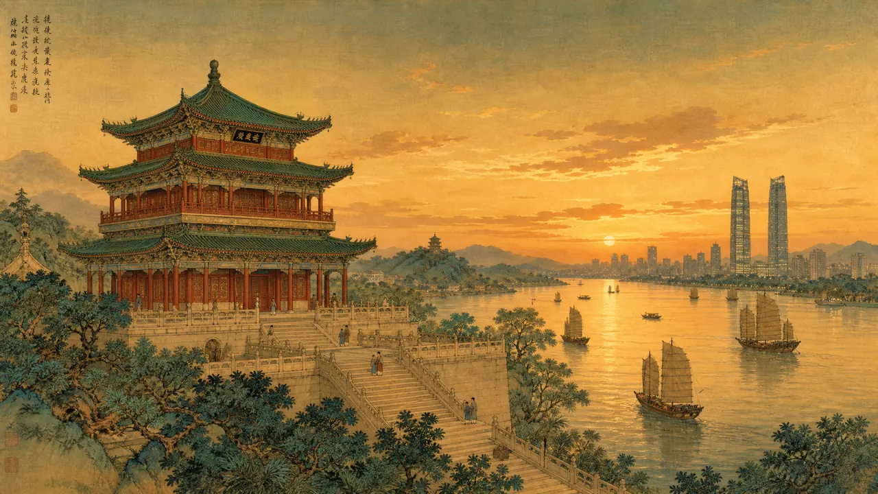 ai绘画南昌怎么画才不撞楼？滕王阁和赣江夜景提示词实测