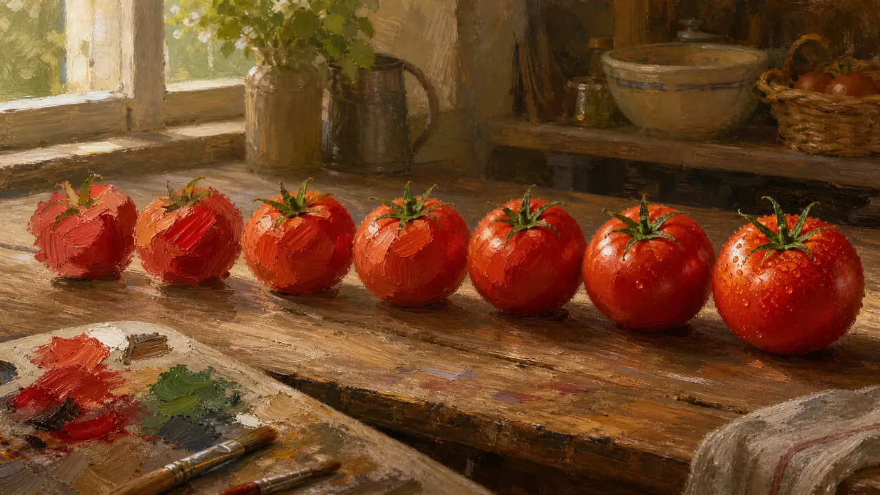 西红柿ai绘画总画成塑料球？我改了7版提示词摸出的门道