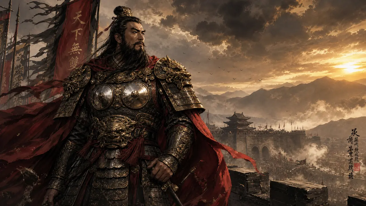 ai武将绘画怎么画出不怒自威的武相？明光铠披风与虬髯的实操拆解