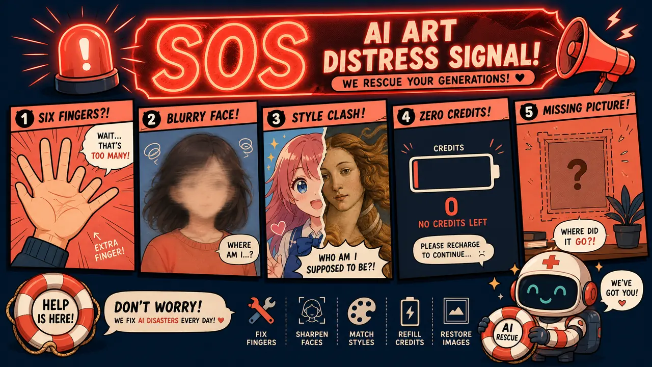 ai绘画sos：群里喊得最多的五类新手事故，每类一个最快解法