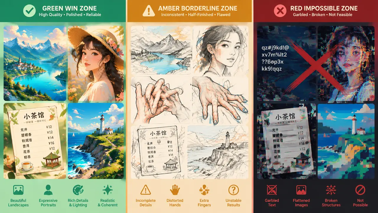 ai绘画能力一个月实测：稳赢区随便派活，勉强区看运气，别指望区省省积分