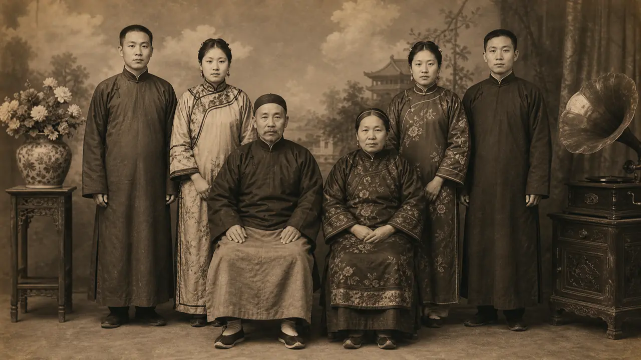 照相ai绘画怎么画出老照相馆的味儿：蝴蝶光、民国布景与全家福站位
