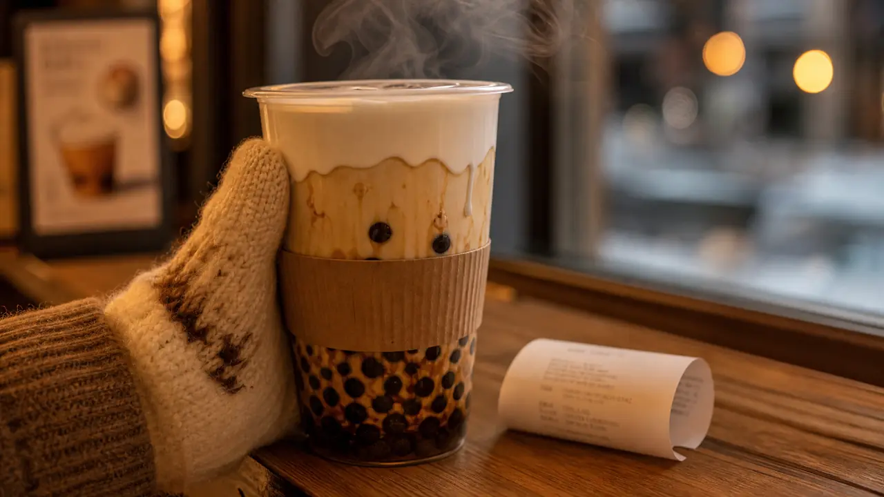 ai 绘画 奶茶怎么画才不假？珍珠沉底、奶盖分界线与小票杯套的实测细节