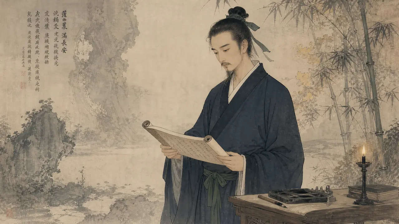 ai绘画青衫怎么画才有古意：交领右衽、三层青与书卷神态的实操拆解