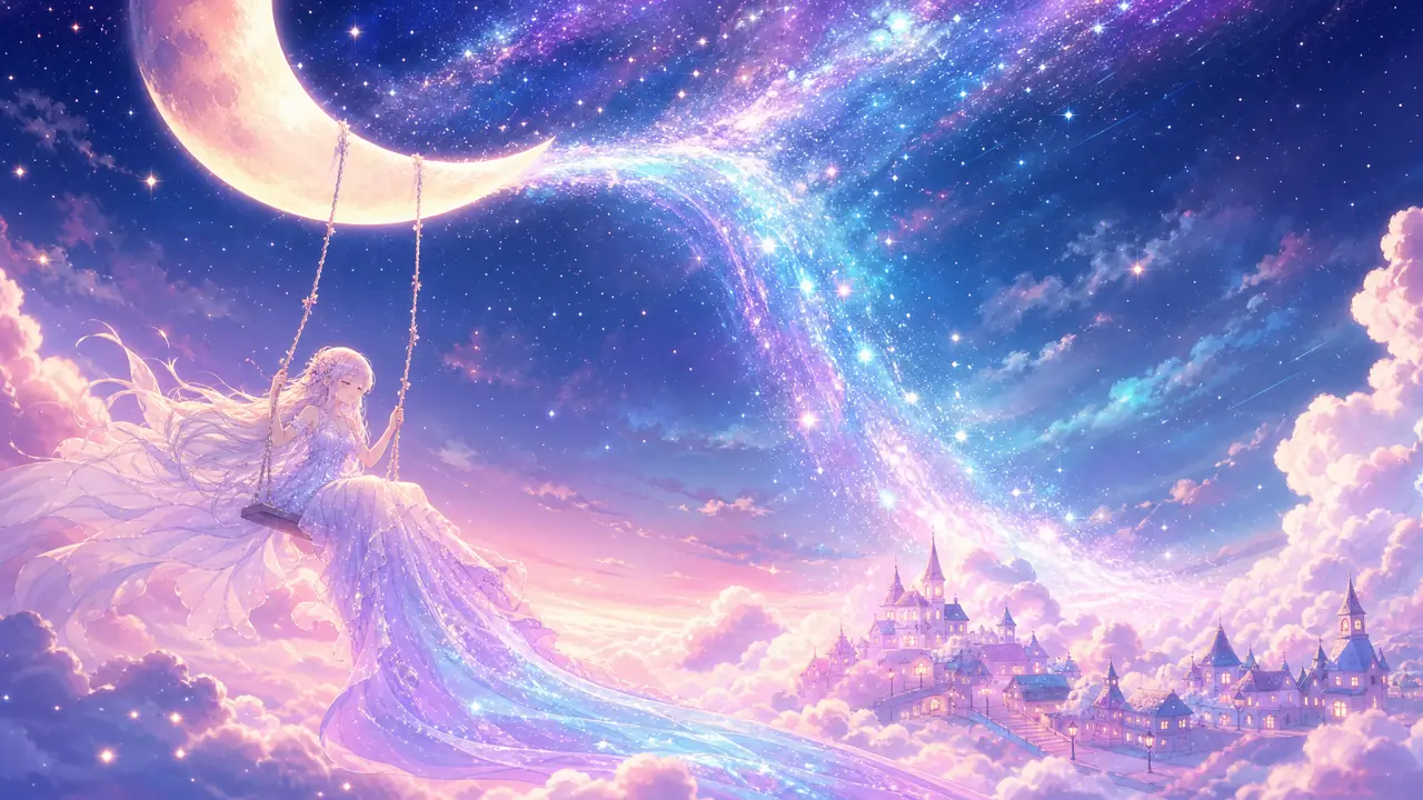 ai绘画星梦怎么画不乱？星河做裙摆、云镇当锚点的分层画法