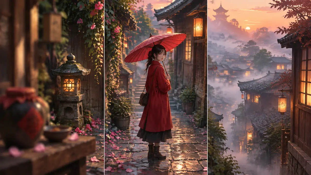 ai 绘画场景怎么搭？前中后三层各一组万能词，附实测对照
