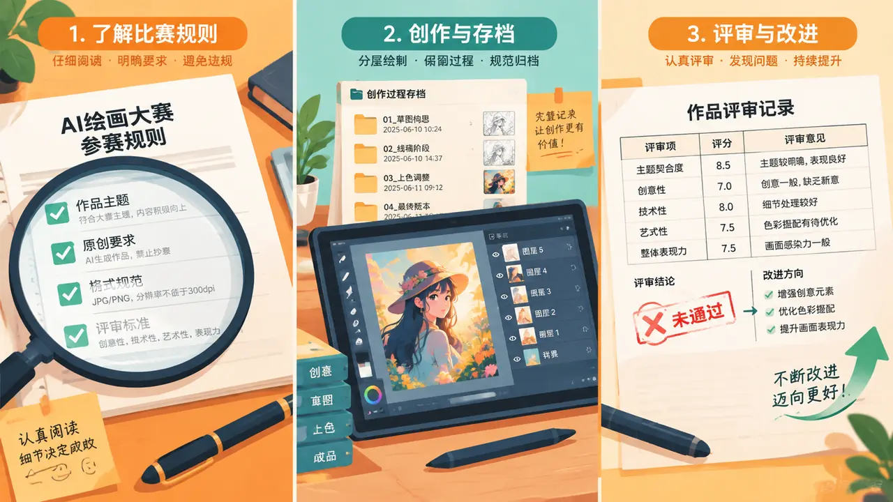 ai 绘画参赛实操笔记：赛前读规则、原创留痕、落选复盘一次讲清