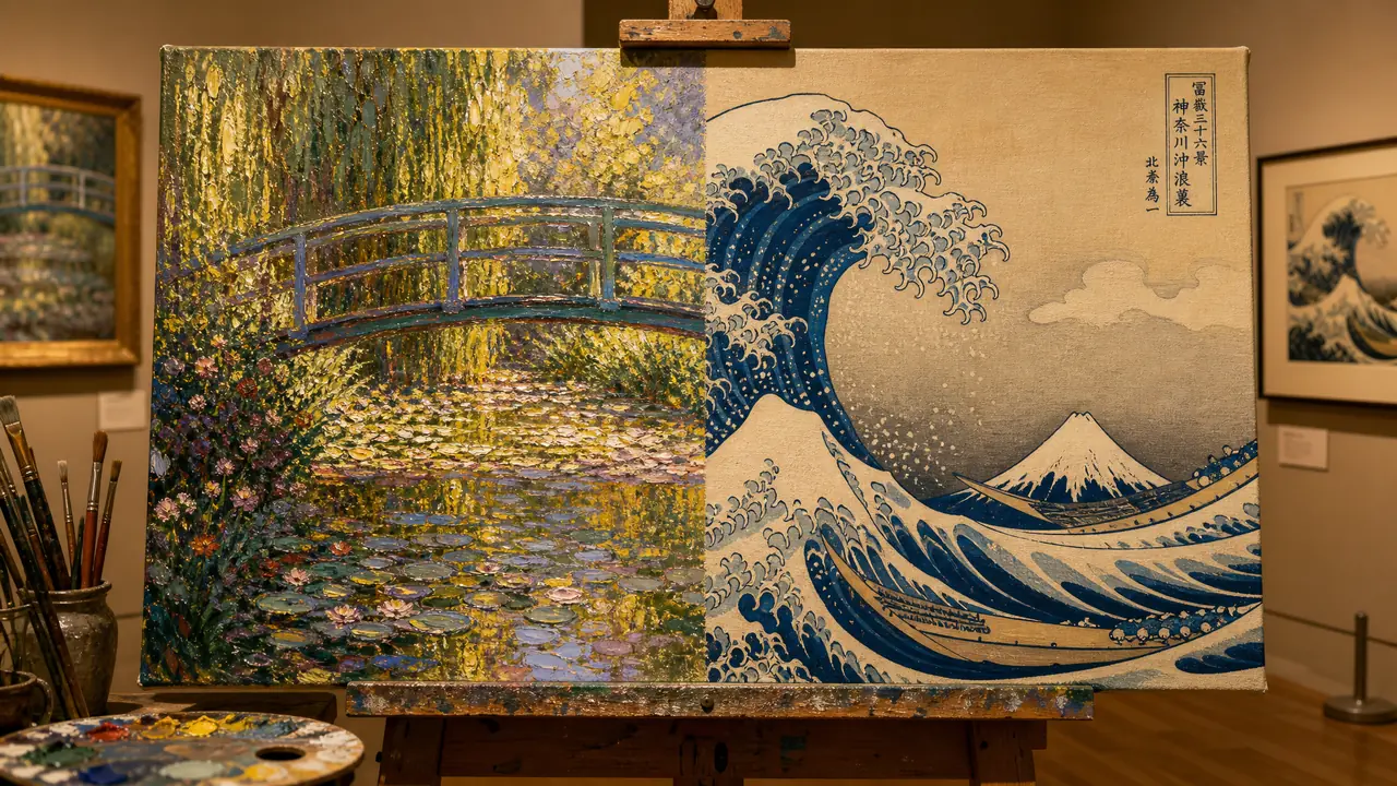 ai 绘画经典风格这样致敬：公版油画与浮世绘的学神不描形打法