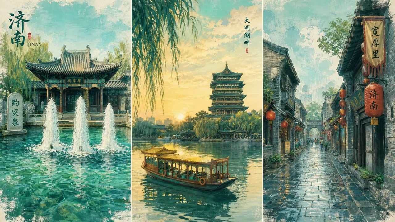 ai绘画济南出片笔记：趵突泉、大明湖、老街巷的辨识度修正与参数