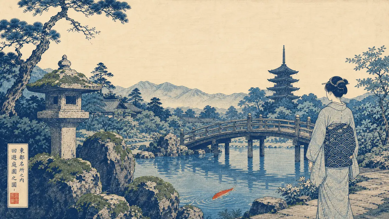 jizoku ai绘画搜罗马字找和风风格：庭院、浮世绘配色与和服纹样实操