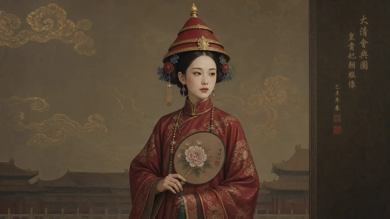 ai绘画后妃怎么画才庄重不出戏？旗装朝冠绒花宫扇细节拆解
