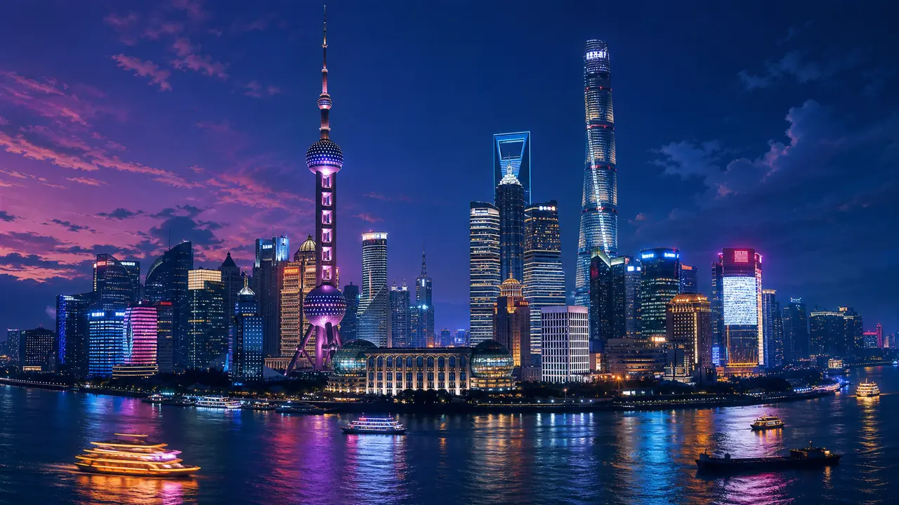 浦东ai绘画实测：陆家嘴天际线的玻璃与灯光怎么画