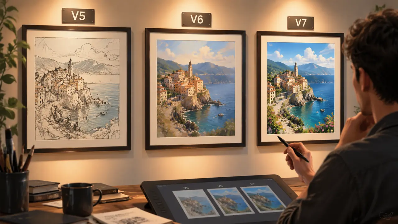 v ai绘画版本怎么选：V5到V7升级点实测与换代时机建议