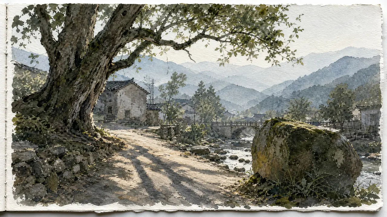 景物ai绘画出写生感：定光、分三层、去糖水，美术老师的课件范画笔记