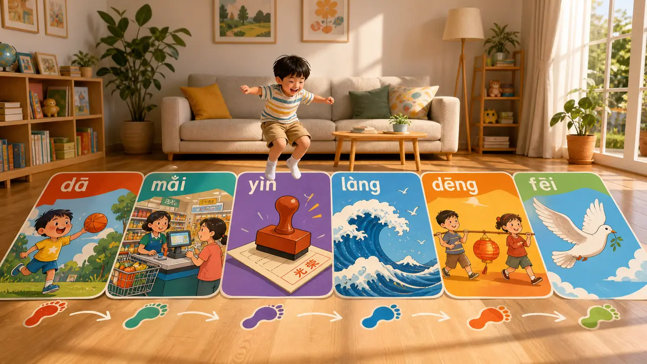 拼音ai绘画进阶玩法：声母配ai的拼读场景图，一张地图闯六关