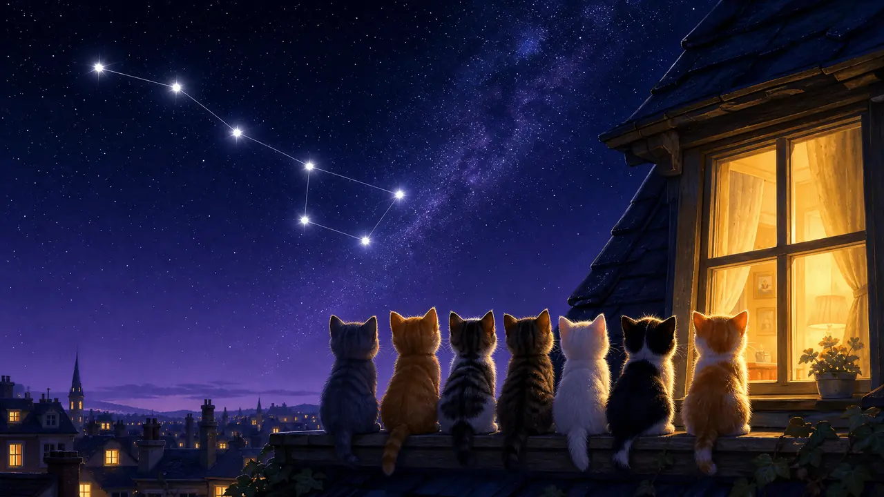 七ai绘画的数字玩法：七色七猫与北斗七星实测
