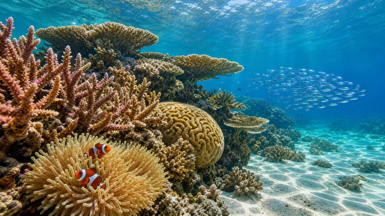 珊瑚ai绘画画活珊瑚礁：形态、荧光色和鱼群比例的调词实录