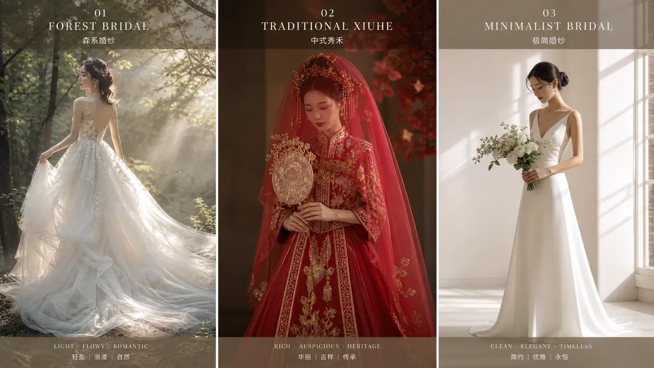 婚纱ai绘画当沟通工具：三种风格词骨架与三个必检部位