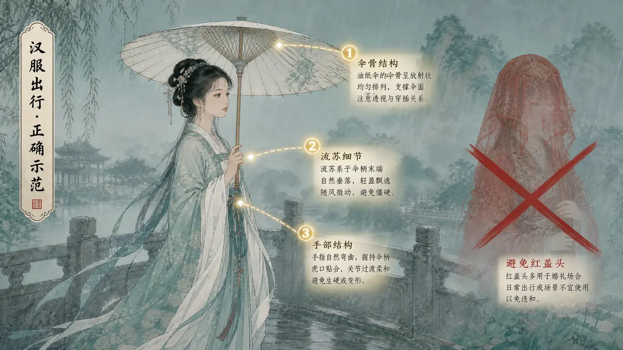 ai绘画娘子图避坑实测：写"娘子"只会出新娘，人物道具三处崩点一次讲