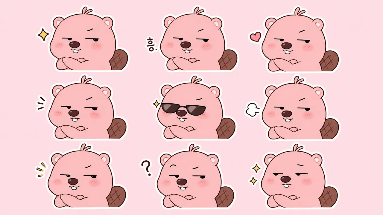 ai绘画loopy怎么画才神态到位？粉色海狸表情包的二创心得