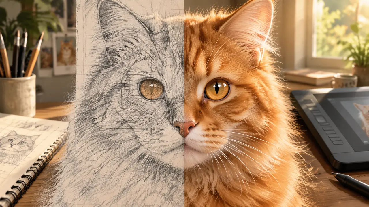 ai绘画咪咪翻车实录：猫脸比例、毛发层次与眼神光的调法