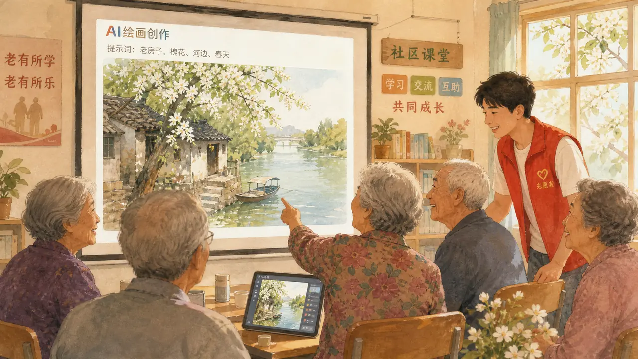人民ai绘画不是口号：我在社区办了三场课，看大爷大妈真的画起来了