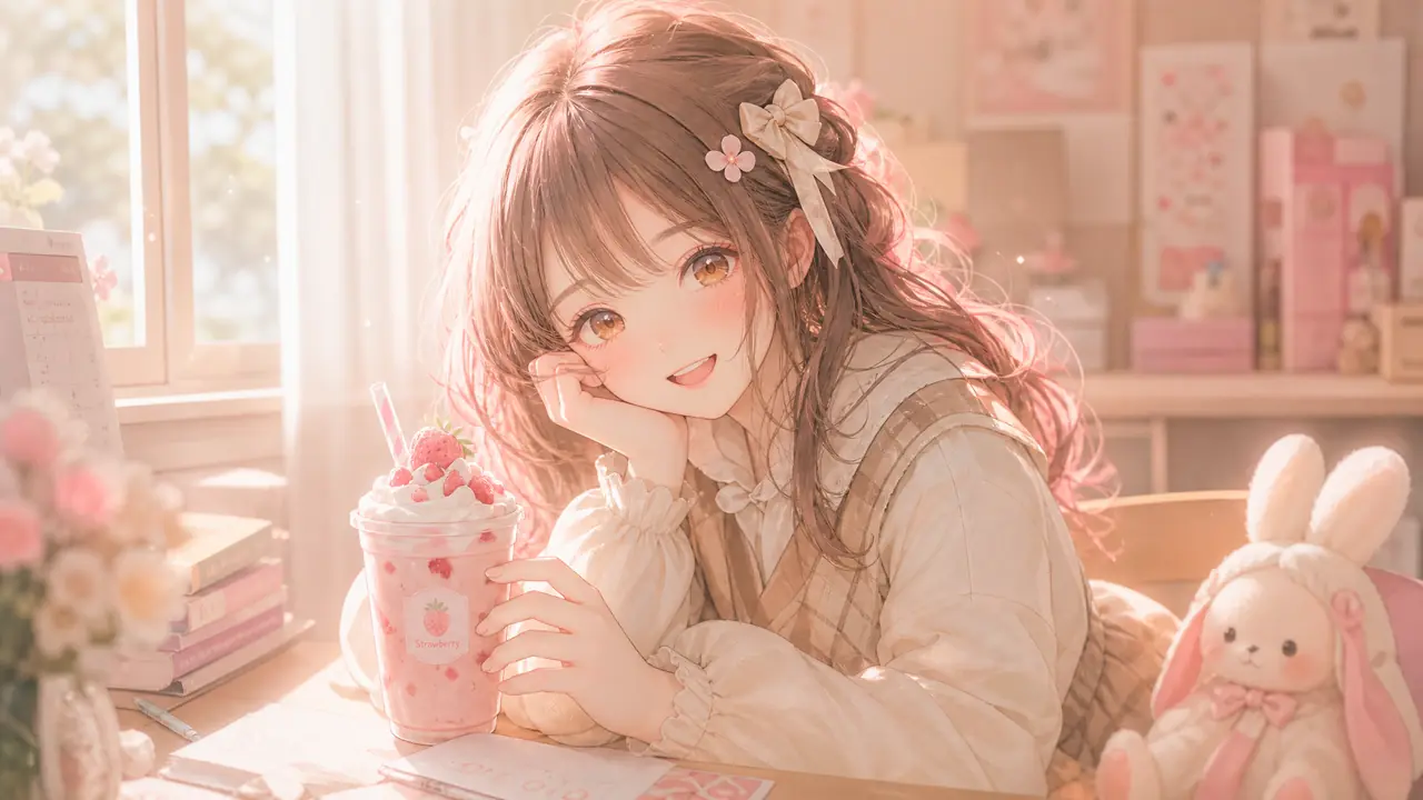 sweet ai绘画出甜感全靠三件套：奶茶色、软光、圆五官