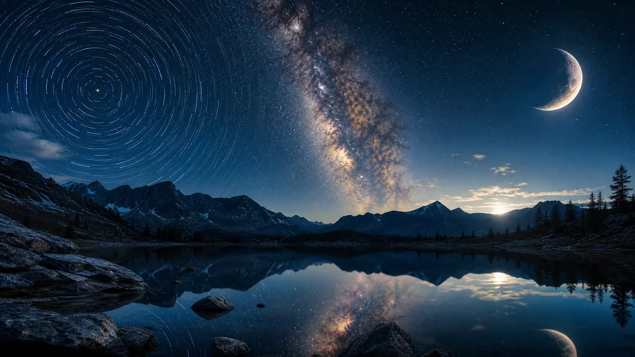 夜空ai绘画怎么画出不糊的银河？星轨、月光层次的实测调法