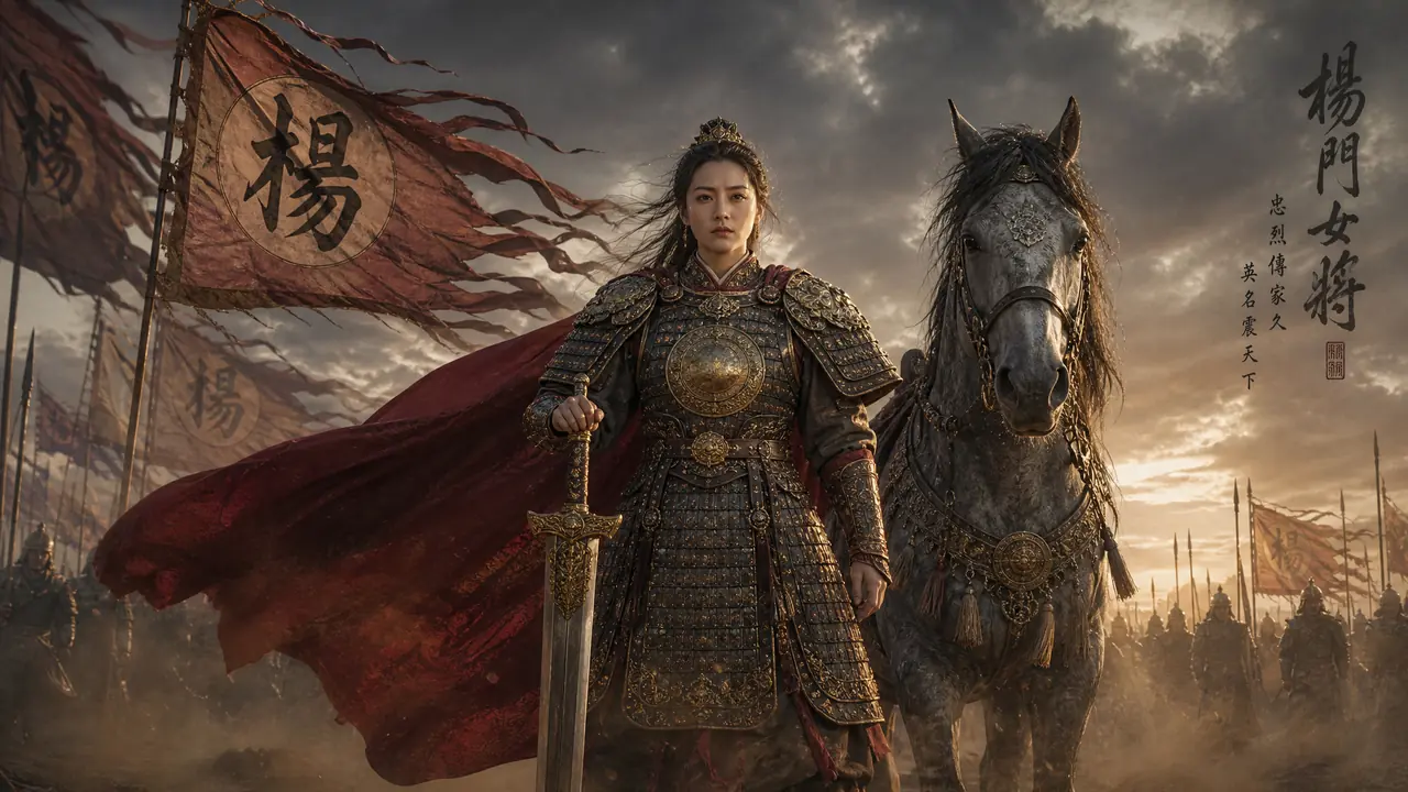 ai绘画杨家将怎么画出忠烈气？杨门女将铠甲、旌旗与金刀铁马的调法