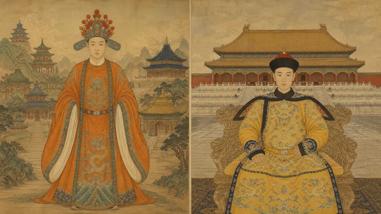 顺治AI绘画怎么不穿帮？龙袍形制、朝服色彩与宫廷场景的考据调法