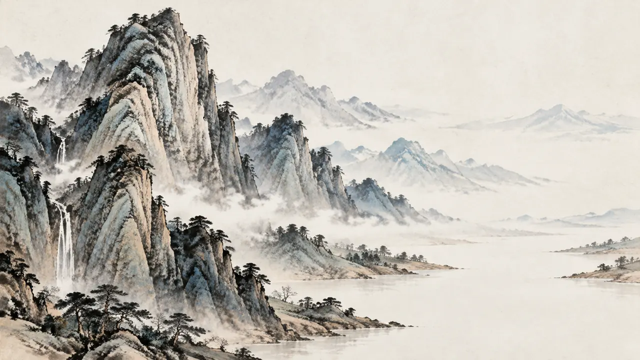 ai绘画山水怎么画出国画味？三远法构图、皴法肌理与云水留白的实测调法