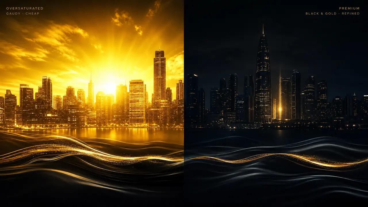 ai绘画黑金总画成土豪金？金不超两成，夜景流体的实测调法