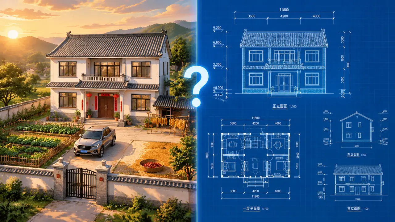 ai绘画建房能当施工图吗？自建房外观与院子布局的实测玩法