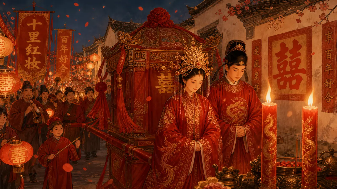 嫁人ai绘画总缺喜气？十里红妆、花轿喜服与拜堂烛光的实测调法